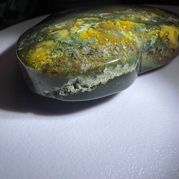 Moss Agate Crystal Heart‎ (#12) - Picture 3 of 12